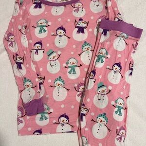 Little sleepies Pink Snowman Kids Pajamas